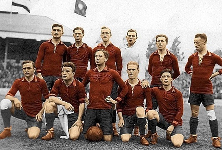 Belgium Squad 1920 in Colour