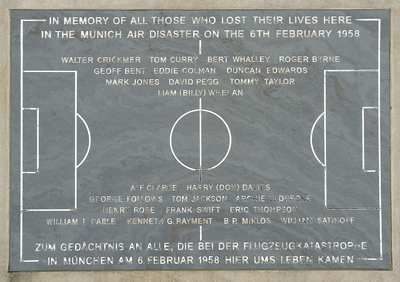 memorial stone in remembrance of the Munich air disaster