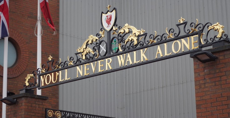 You'll Never Walk Alone Gate Sign At Anfield