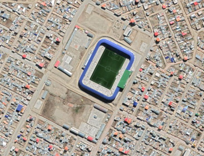 Municipal Stadium of El Alto 4090 meters above sea level, from above