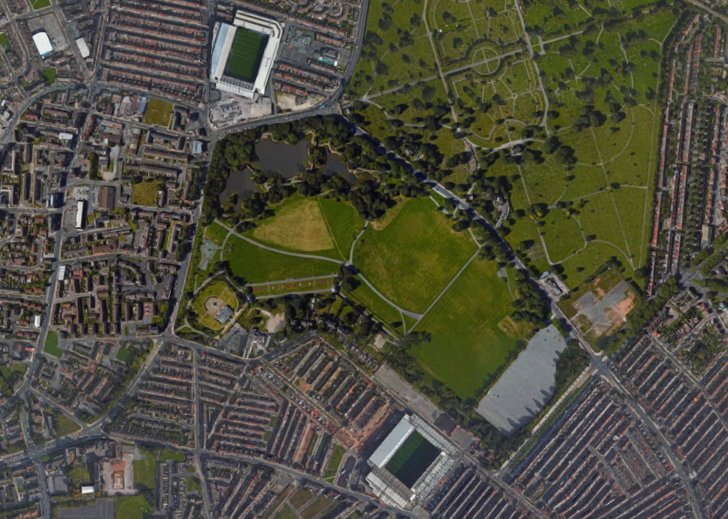 Anfield and Goodison from above