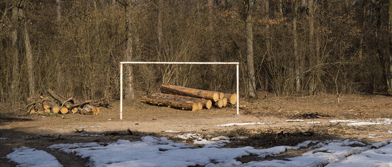 football goal in remote location