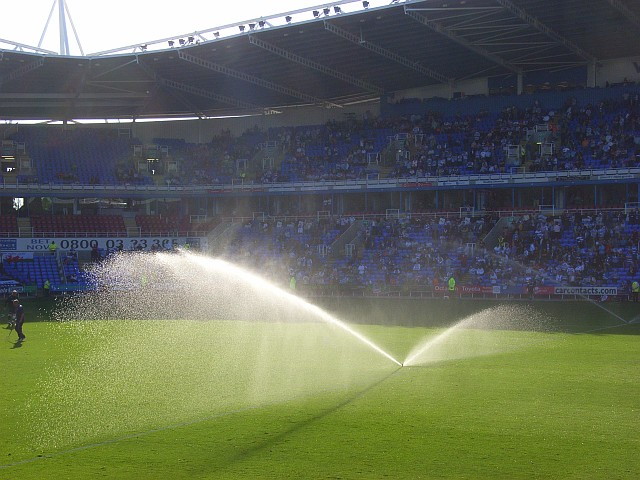 Sprinkers at Madejski Stadium