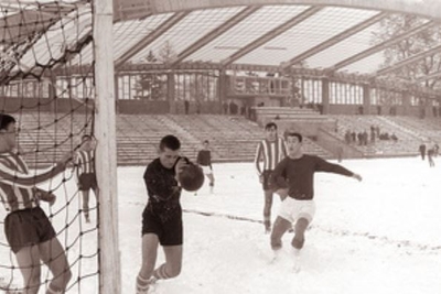 Goalposts in the Snow 