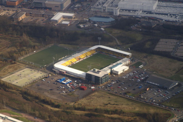 Almondvale Stadium Viewed From Plane
