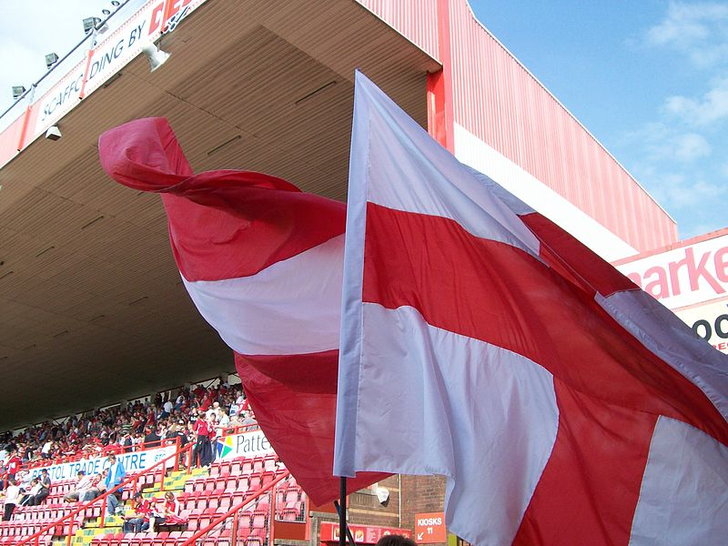 Flags at the ground
