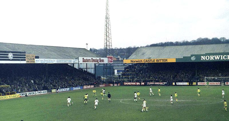 The home end at Carrow Road in 1981