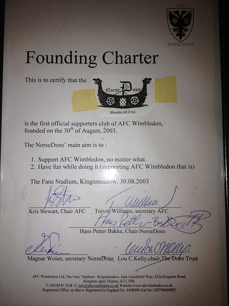 Norsedons founding charter