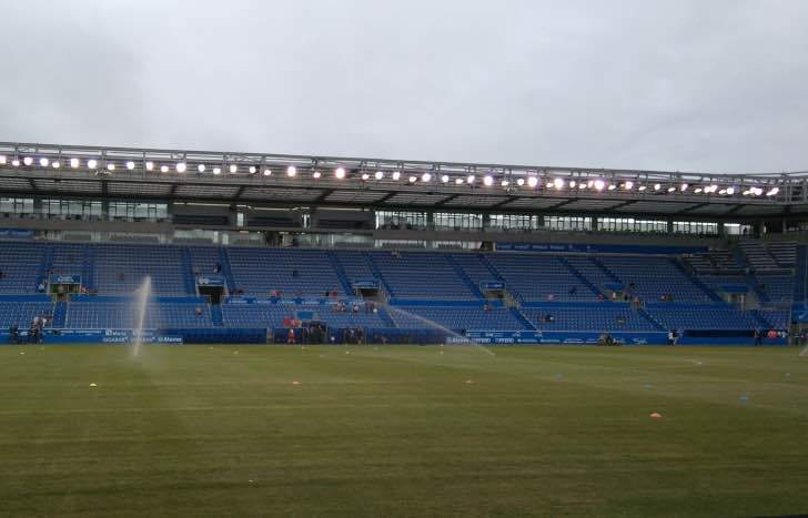 The Sprinklers Spraying The Pitch