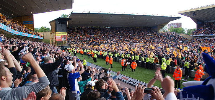 Fans celebrating Premiership survival 2011