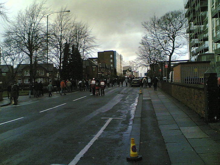 Fans walking to the stadium