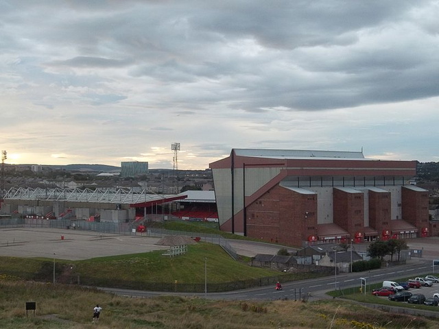 Pittodrie Stadium from the Broad Hill