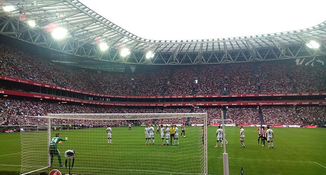 View from behind the goal