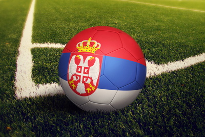 Football With Serbia Flag